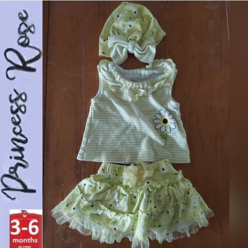 🎁 10$25- 3 piece set with skirt,  tank,  and hat,  Princess Rose